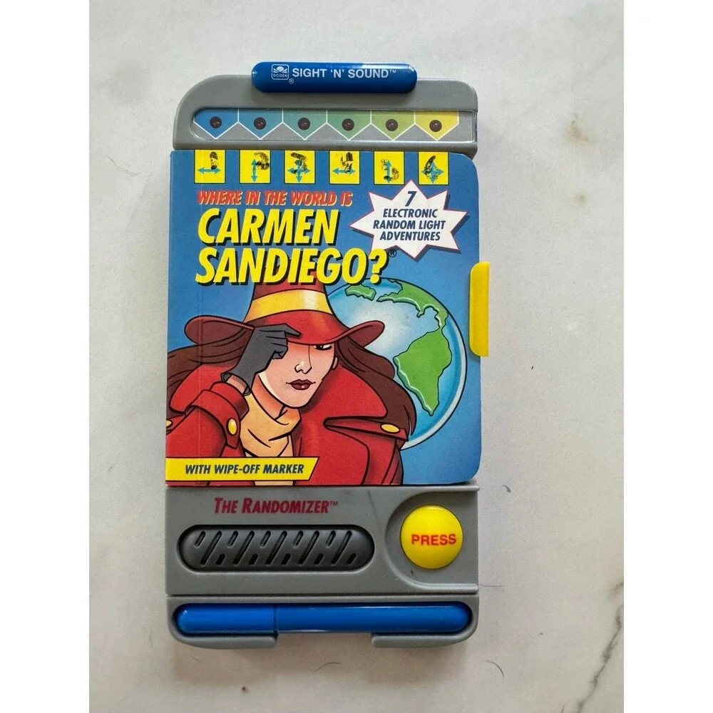 VTG 90s Golden Sight 'N' Sound Where in the World Is Carmen Sandiego Randomizer
